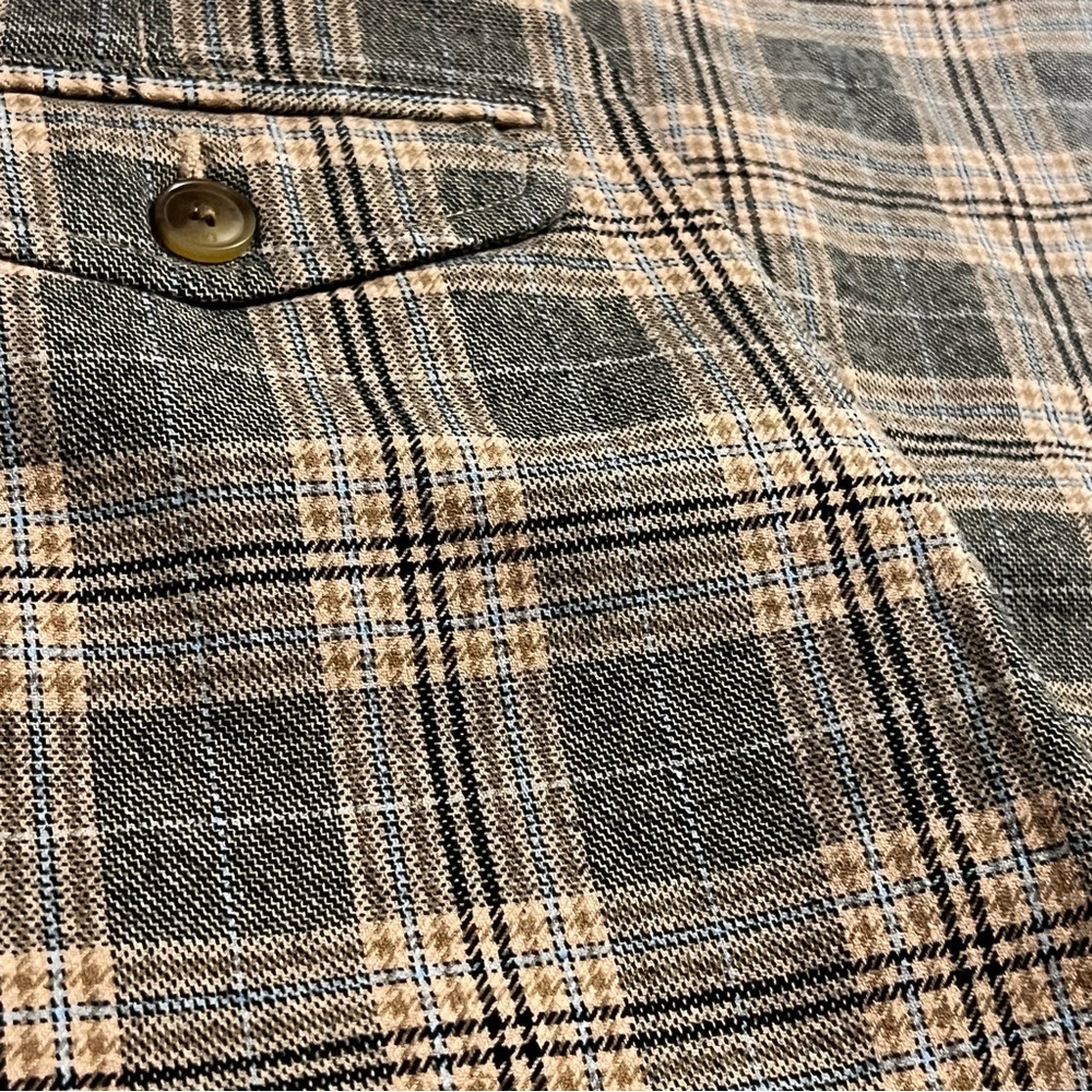 American Eagle Super High-Rise Wide-Leg Plaid Brown /Grey Trouser Pants NWT 10 - Picture 16 of 16